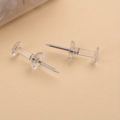 Clear Plastic Head Push Pins 100pcs for Home Office and Craft Project