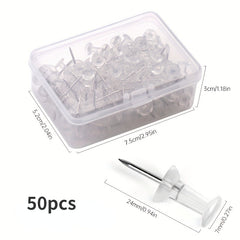 Clear Plastic Head Push Pins 100pcs for Home Office and Craft Project