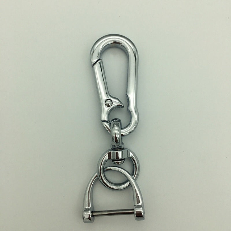 Metal Car Key Chain with Carabiner Clip D-Ring Holder