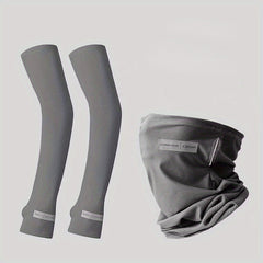 Men's Full Face Sunscreen Ice Mask+Veil Cover Gloves+Arm Guard