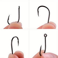 100pcs Fishing Hooks Set with Storage Box Barbed Hooks with Eye
