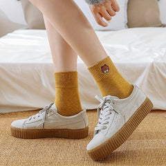 5 Pairs Men's Solid Crew Socks Breathable Comfy Casual Unisex Outdoor