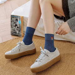5 Pairs Men's Solid Crew Socks Breathable Comfy Casual Unisex Outdoor