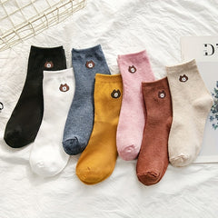 5 Pairs Men's Solid Crew Socks Breathable Comfy Casual Unisex Outdoor