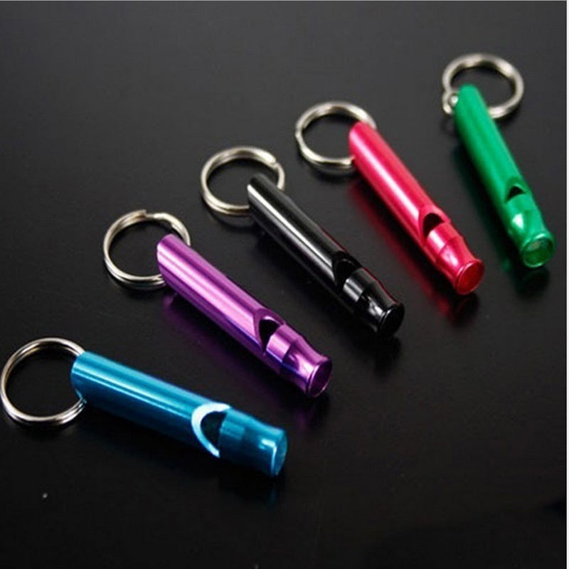 4pcs Aluminum Whistles w/ Key Ring for Outdoor Survival Emergency