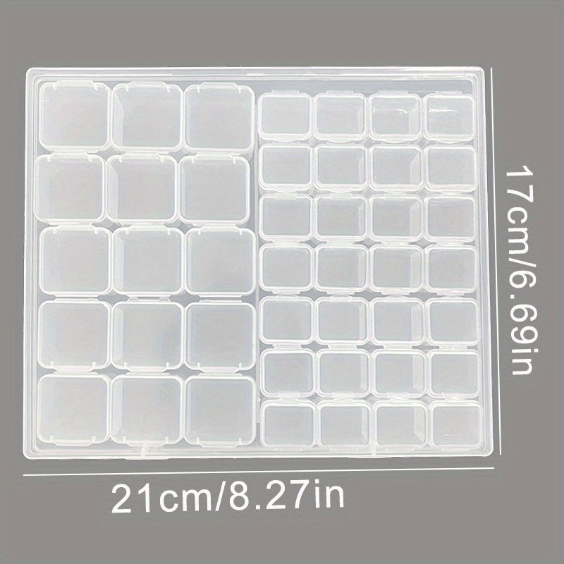 43 Grids Clear Plastic Storage Box Nail Art Tool Jewelry Storage Case