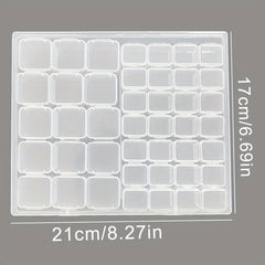 43 Grids Clear Plastic Storage Box Nail Art Tool Jewelry Storage Case