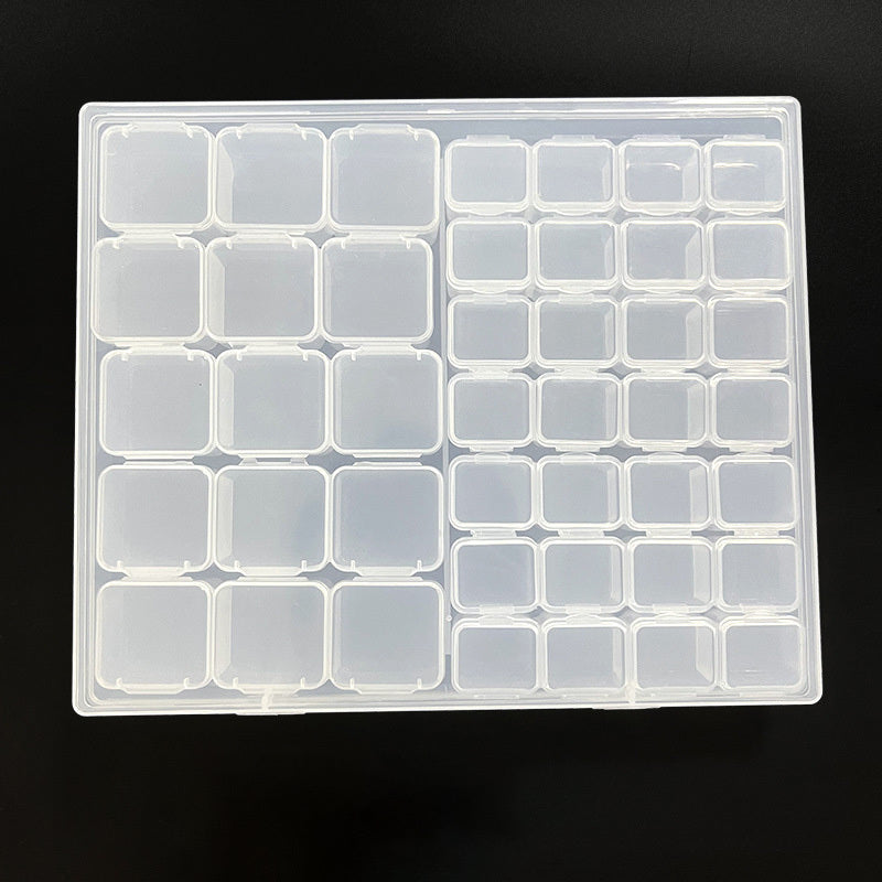 43 Grids Clear Plastic Storage Box Nail Art Tool Jewelry Storage Case