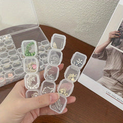 43 Grids Clear Plastic Storage Box Nail Art Tool Jewelry Storage Case