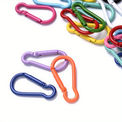 10pcs Mix Carabiner D Ring Key Chain Clip Camping Hoop Spring Gate Safety Buckle