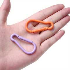 10pcs Mix Carabiner D Ring Key Chain Clip Camping Hoop Spring Gate Safety Buckle