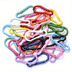 10pcs Mix Carabiner D Ring Key Chain Clip Camping Hoop Spring Gate Safety Buckle