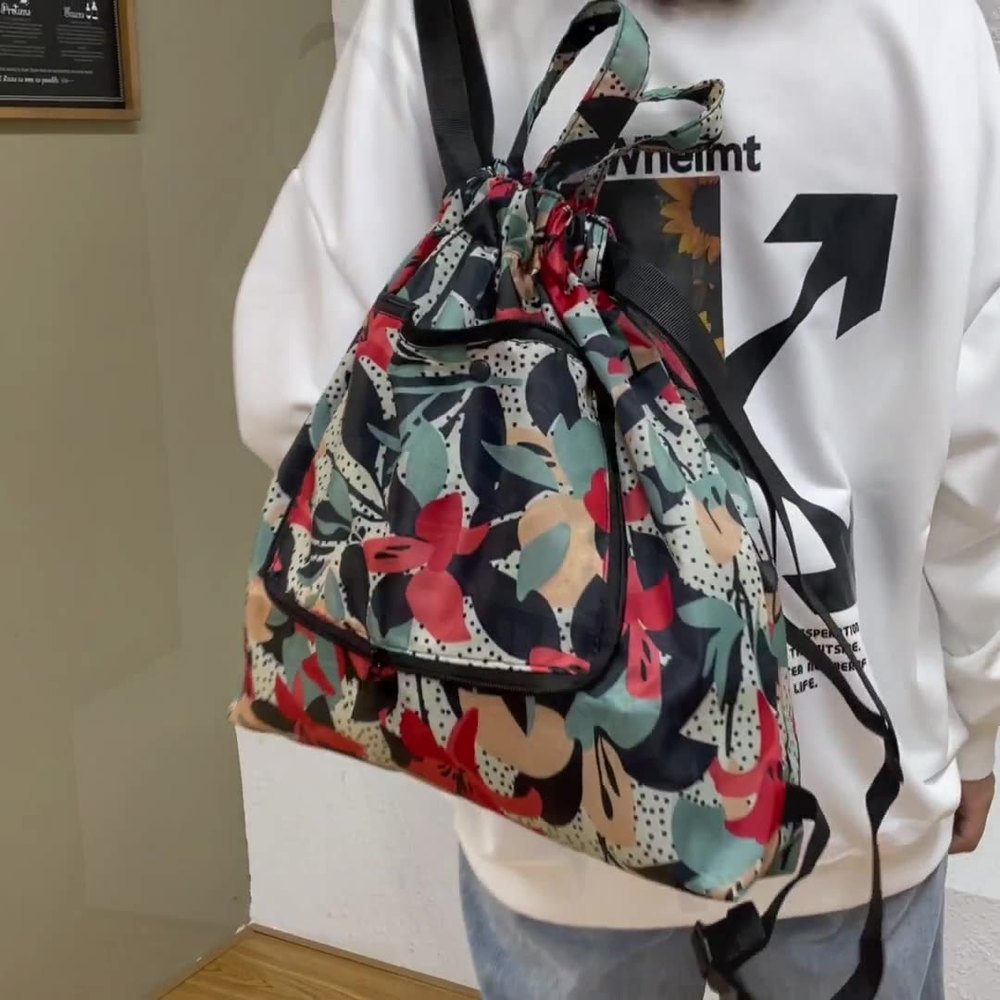 Outdoor Casual Fitness Travel Bag Lightweight Foldable Print Backpack