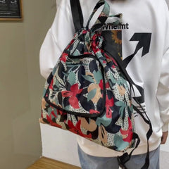 Outdoor Casual Fitness Travel Bag Lightweight Foldable Print Backpack
