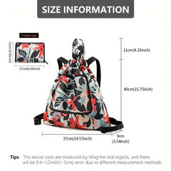Outdoor Casual Fitness Travel Bag Lightweight Foldable Print Backpack