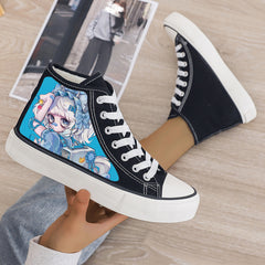 Anime Print Plush Lined Thermal Chunky Canvas Sneakers
