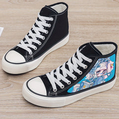 Anime Print Plush Lined Thermal Chunky Canvas Sneakers