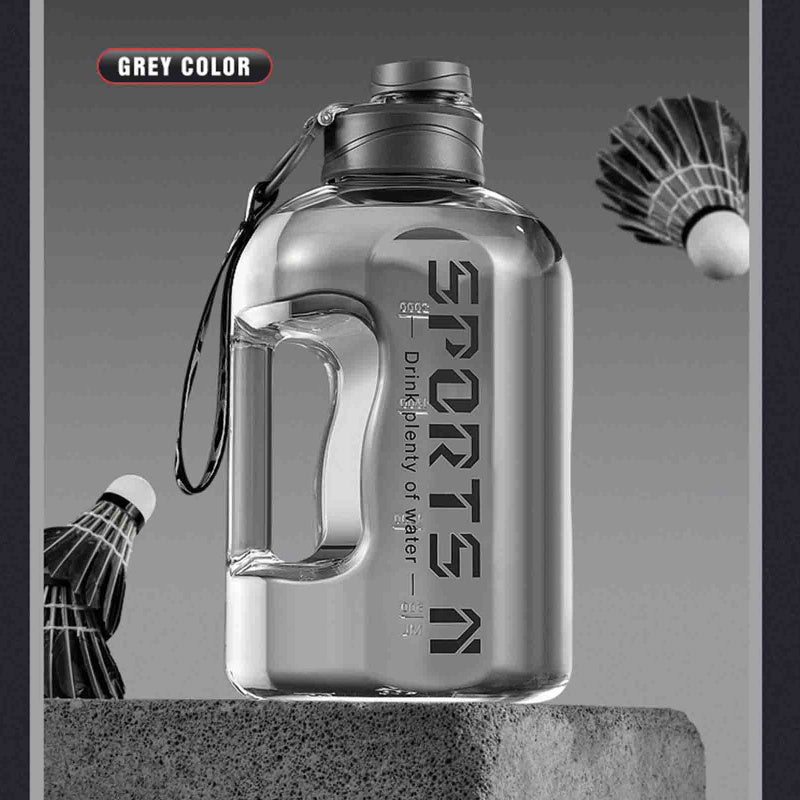 Portable Plastic Sports Water Bottle Large Capacity With Straw