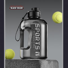 Portable Plastic Sports Water Bottle Large Capacity With Straw