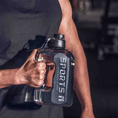 Portable Plastic Sports Water Bottle Large Capacity With Straw