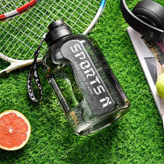 Portable Plastic Sports Water Bottle Large Capacity With Straw