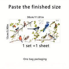 3D Branches Birds Wall Stickers Self Adhesive Removable Cabinet Decals