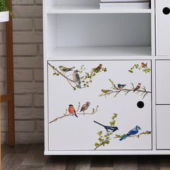 3D Branches Birds Wall Stickers Self Adhesive Removable Cabinet Decals