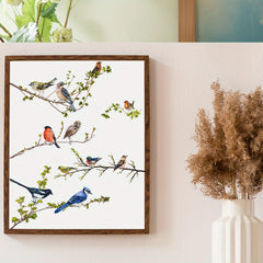 3D Branches Birds Wall Stickers Self Adhesive Removable Cabinet Decals