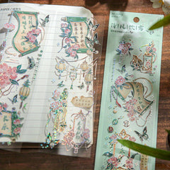 3pcs Embossed Hot Stamping Retro Stickers for Diaries & Message Paper