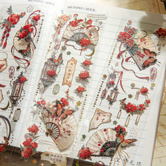 3pcs Embossed Hot Stamping Retro Stickers for Diaries & Message Paper