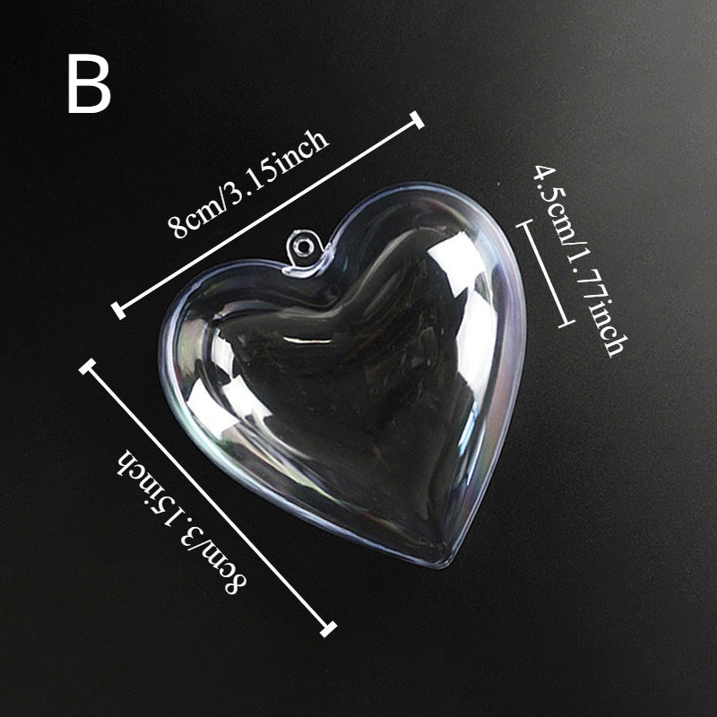10pcs Heart Plastic Packaging Box Christmas Candy Plastic Box