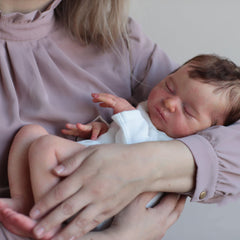 Realistic Reborn Baby Girl Doll Asleep Newborn with Hand Rooted Hair