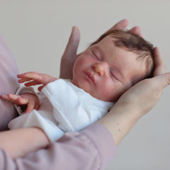 Realistic Reborn Baby Girl Doll Asleep Newborn with Hand Rooted Hair