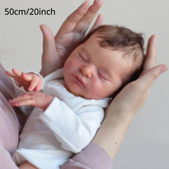 Realistic Reborn Baby Girl Doll Asleep Newborn with Hand Rooted Hair