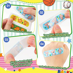 Cartoon Print Waterproof Adhesive Bandages, 30-50pc
