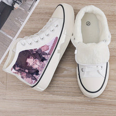 Anime Plush Lined Chunky Canvas Sneakers