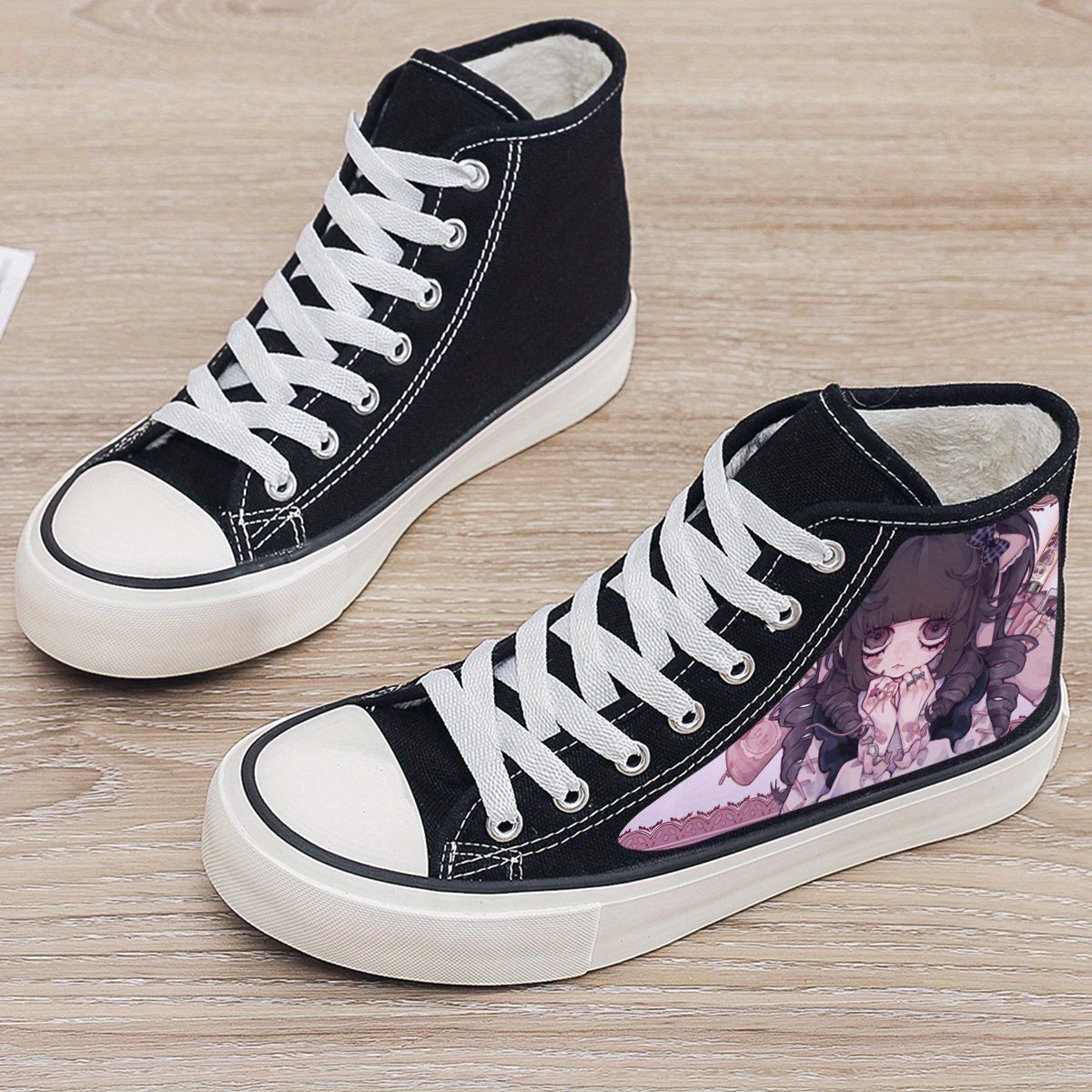 Anime Plush Lined Chunky Canvas Sneakers