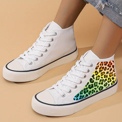Leopard Print Heighten Chunky Canvas Sneakers