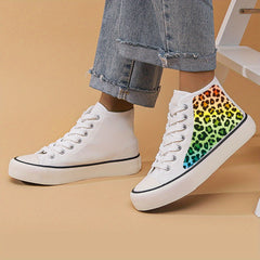 Leopard Print Heighten Chunky Canvas Sneakers
