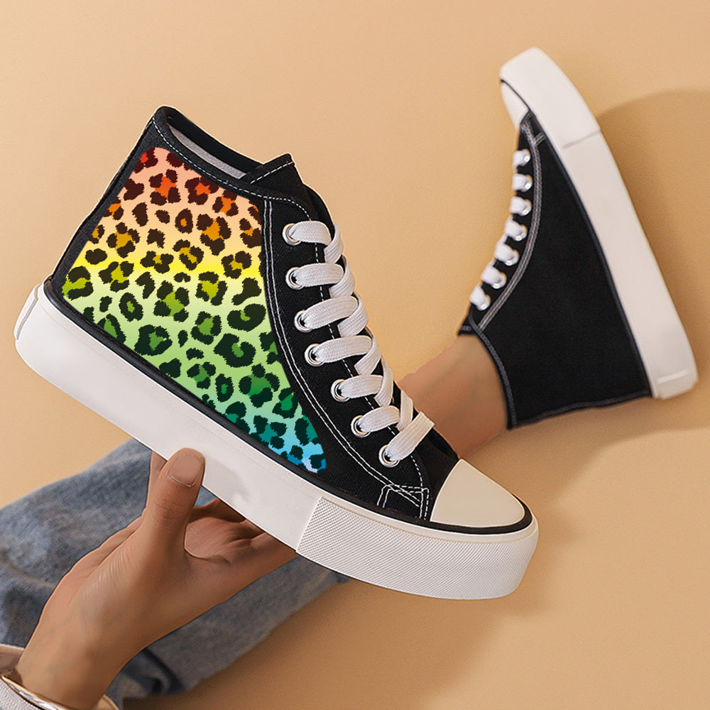 Leopard Print Heighten Chunky Canvas Sneakers