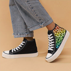 Leopard Print Heighten Chunky Canvas Sneakers