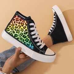 Leopard Print Heighten Chunky Canvas Sneakers