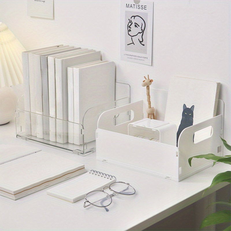 Desktop Folding Storage Basket Skin Care Products Document Book Storage