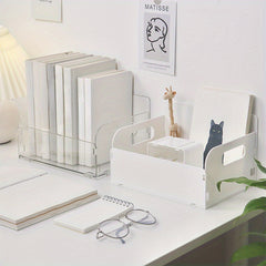 Desktop Folding Storage Basket Skin Care Products Document Book Storage