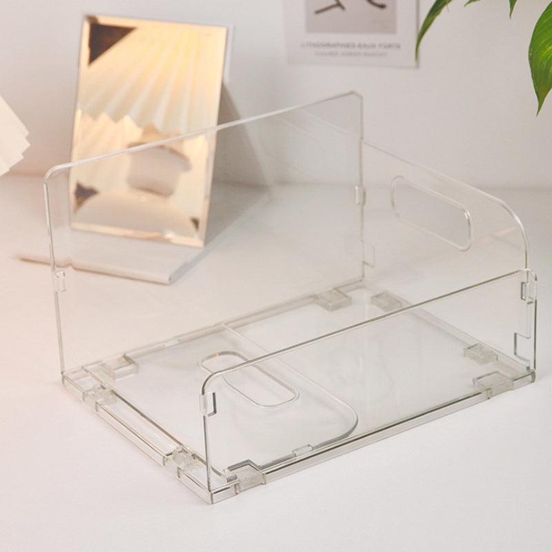 Desktop Folding Storage Basket Skin Care Products Document Book Storage