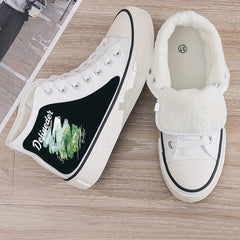 Plush Lined Chunky Canvas Sneakers