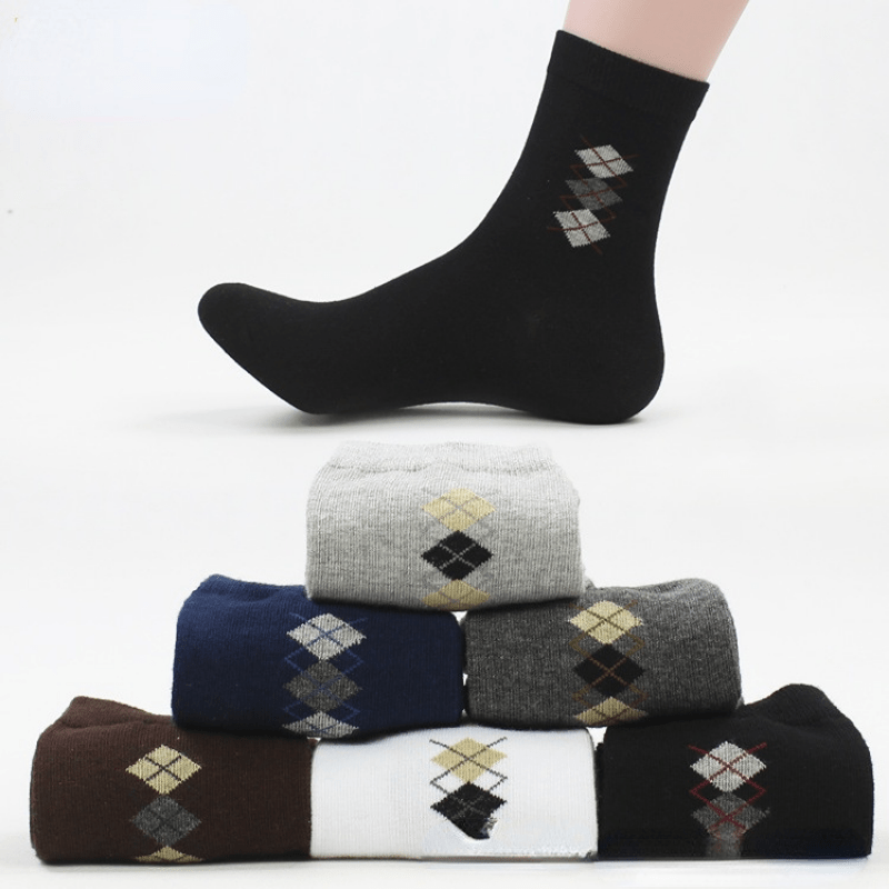 Men's Solid Crew Socks Breathable Comfy Casual Unisex 5 Pairs