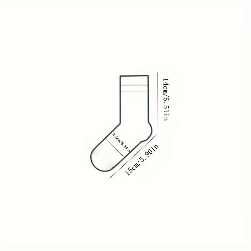 Men's Solid Crew Socks Breathable Comfy Casual Unisex 5 Pairs