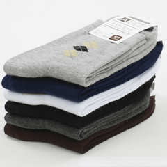 Men's Solid Crew Socks Breathable Comfy Casual Unisex 5 Pairs