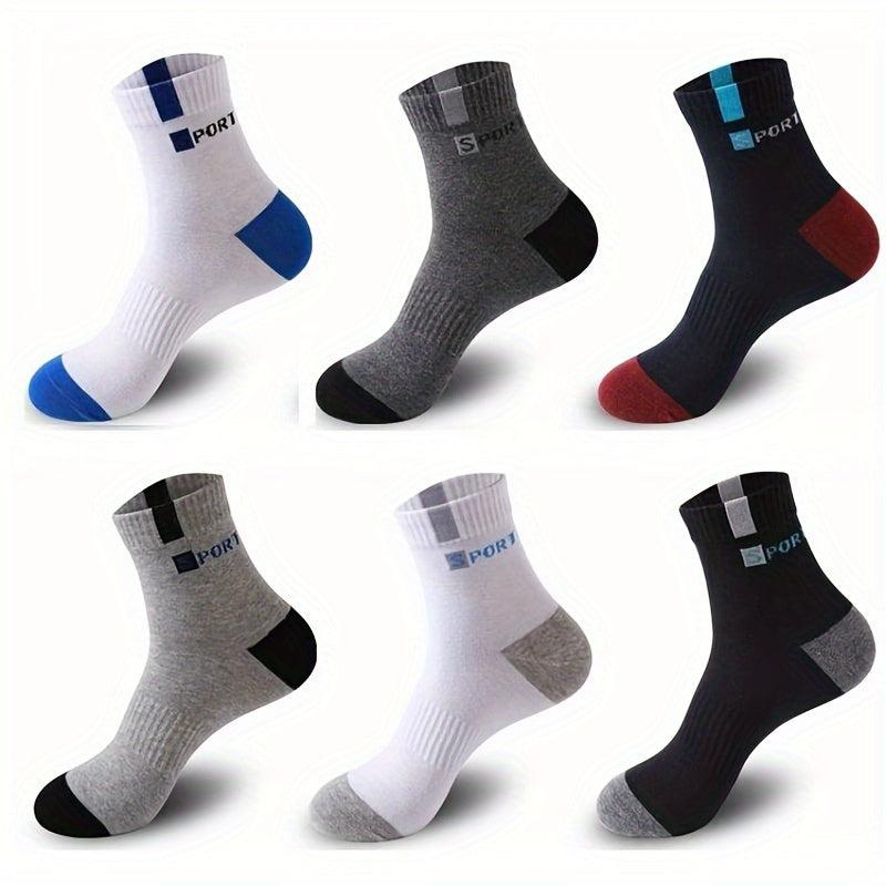 Men's Mid Crew Sport Socks - Sweat Absorbing Breathable Socks